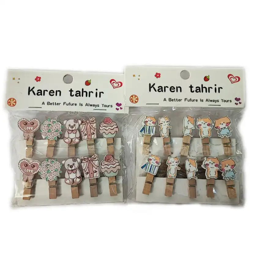 گیره عکس 10 عددی چوبی